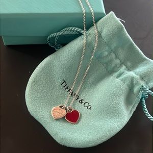Tiffany&co. Double Heart Necklace in Red
